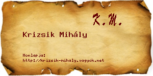 Krizsik Mihály névjegykártya
