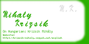 mihaly krizsik business card