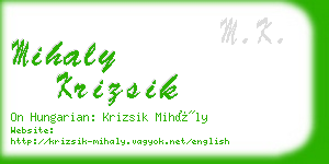 mihaly krizsik business card